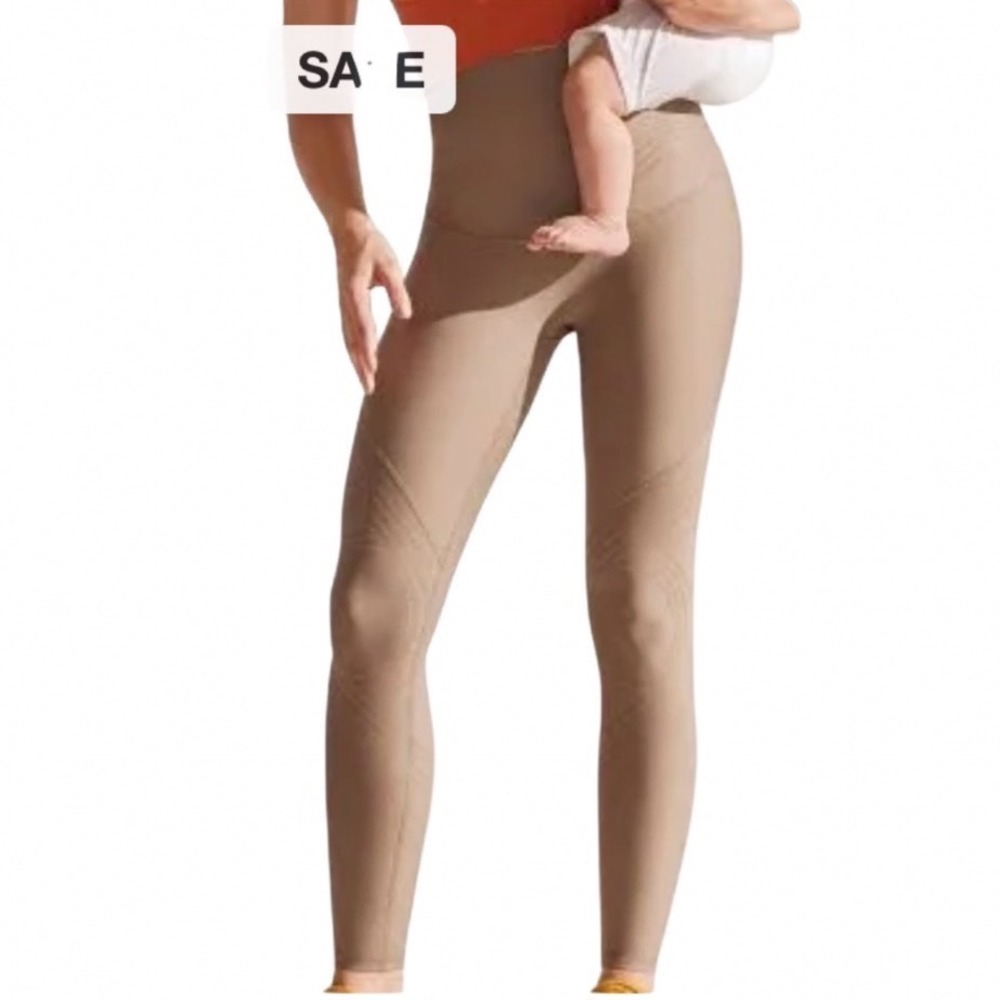 Fanka Body Sculpt High Waisted Leggings Tan Geometric‎ 7/8 Activewear Women Med